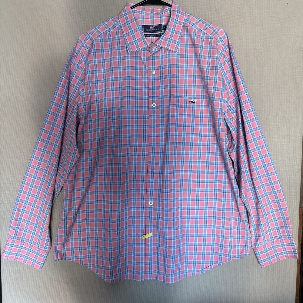Vineyard Vines Button Up Shirt Extra Large Multicolor Check Slim Fit TuckerWhale